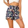 imageAllegra K Womens Summer Beach Shorts Casual Elastic Waist Floral ShortsDark Blue