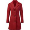 imageAllegra K Womens Trench Coats Single Breasted Long Outerwear Winter CoatBurgundy