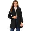 imageAllegra K Womens Winter Classic Outwear Overcoat with Pockets Single Breasted Pea CoatBlack