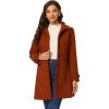 imageAllegra K Womens Winter Classic Outwear Overcoat with Pockets Single Breasted Pea CoatBrick Red