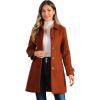 imageAllegra K Womens Winter Outerwear Overcoat Peter Pan Collar Midthigh Aline Single Breasted Pea CoatBrown Red