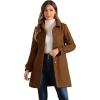 imageAllegra K Womens Winter Outerwear Overcoat Peter Pan Collar Midthigh Aline Single Breasted Pea CoatDark Brown