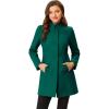 imageAllegra K Womens Winter Overcoat MidLong Stand Collar Single Breasted Coat OuterwearTurquoise