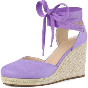 imageAllegra K Womens Closed Toe Espadrilles Wedges Tie Up Wedge SandalsPurple