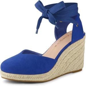 imageAllegra K Womens Closed Toe Espadrilles Wedges Tie Up Wedge SandalsRoyal Blue