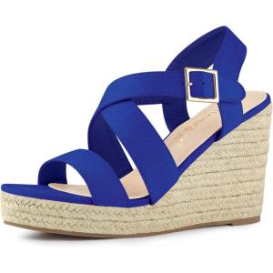 imageAllegra K Womens Espadrilles Platform Slingback Wedges SandalsDeep Blue