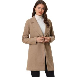 imageAllegra K Womens Notched Lapel Double Breasted Raglan Winter CoatsDark Khaki