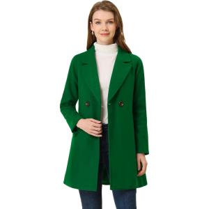imageAllegra K Womens Notched Lapel Double Breasted Raglan Winter CoatsGrass Green