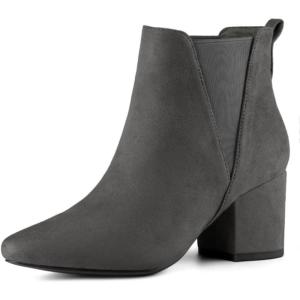 imageAllegra K Womens Pointed Toe Block Heel Ankle Chelsea BootsGrey