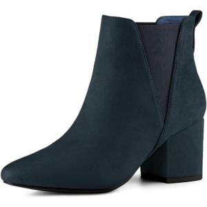imageAllegra K Womens Pointed Toe Block Heel Ankle Chelsea BootsNavy Blue