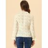 imageAllegra K Ditsy Floral Blouse for Womens Lace Trim V Neck Chiffon Elegant TopCream