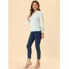 imageAllegra K Ditsy Floral Blouse for Womens Lace Trim V Neck Chiffon Elegant TopLight Blue