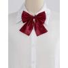 imageAllegra K PreTied Bowknot Bow Tie for Women Adjustable Bowtie Solid ColorWine Red