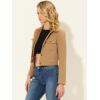imageAllegra K Womens Button Front Long Sleeve Crop Jacket CoatKhaki