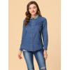 imageAllegra K Womens Button Up Jean Shirt Long Sleeve Leopard Denim JacketLight Blue