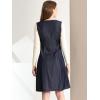 imageAllegra K Womens Chambray Dress Contrast Collar Long Sleeve Fit and Flare Denim DressesBlue