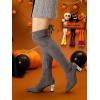 imageAllegra K Womens Chunky Heels Bling Rhinestone Over the Knee High BootsGrey