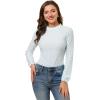 imageAllegra K Womens Dots Tops Crew Neck Long Sleeves Hollow Out Elegant Blouses