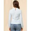 imageAllegra K Womens Dots Tops Crew Neck Long Sleeves Hollow Out Elegant Blouses
