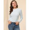 imageAllegra K Womens Dots Tops Crew Neck Long Sleeves Hollow Out Elegant Blouses