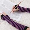 imageAllegra K Womens Fingerless Gloves Printed Elbow Length Knitted Arm WarmersBlack Darkviolet