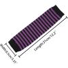 imageAllegra K Womens Fingerless Gloves Printed Elbow Length Knitted Arm WarmersBlack Darkviolet