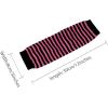 imageAllegra K Womens Fingerless Gloves Printed Elbow Length Knitted Arm WarmersBlack With Pink