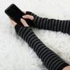 imageAllegra K Womens Fingerless Gloves Printed Elbow Length Knitted Arm WarmersBlackgray