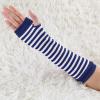 imageAllegra K Womens Fingerless Gloves Printed Elbow Length Knitted Arm WarmersBlue White