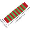 imageAllegra K Womens Fingerless Gloves Printed Elbow Length Knitted Arm WarmersRed Green Wide Stripes