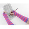 imageAllegra K Womens Fingerless Gloves Printed Elbow Length Knitted Arm WarmersViolet Pink