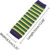 imageAllegra K Womens Fingerless Gloves Printed Elbow Length Knitted Arm WarmersYellow Green Navy