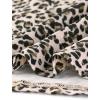 imageAllegra K Womens Leopard Print Round Neck Smock Waist Long Sleeve Ruffle Mini DressPink