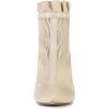 imageAllegra K Womens Mesh Heel Boots Stiletto Heels Ruffle Ankle BootsBeige