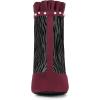 imageAllegra K Womens Mesh Heel Boots Stiletto Heels Ruffle Ankle BootsBurgundy