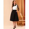 imageAllegra K Womens Peter Pan Collar Contrast Color Mesh Sheer Dots Print Long Sleeve Tops