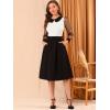 imageAllegra K Womens Peter Pan Collar Contrast Color Mesh Sheer Dots Print Long Sleeve Tops