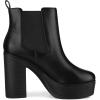 imageAllegra K Womens Platform Chunky High Heels Chelsea Ankle BootsBlack