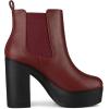 imageAllegra K Womens Platform Chunky High Heels Chelsea Ankle BootsBurgundy