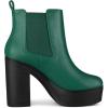 imageAllegra K Womens Platform Chunky High Heels Chelsea Ankle BootsGreen