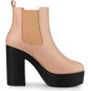 imageAllegra K Womens Platform Chunky High Heels Chelsea Ankle BootsNude