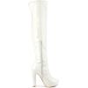 imageAllegra K Womens Platform Round Toe Chunky Heels Over The Knee High BootsWhite