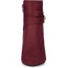 imageAllegra K Womens Pointed Toe Buckle Decor Chunky Heel Ankle BootsBurgundy