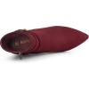 imageAllegra K Womens Pointed Toe Buckle Decor Chunky Heel Ankle BootsBurgundy