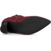 imageAllegra K Womens Pointed Toe Buckle Decor Chunky Heel Ankle BootsBurgundy