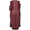 imageAllegra K Womens Round Toe Circle Buckle Chunky Heels Ankle BootsBurgundy