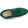 imageAllegra K Womens Round Toe Circle Buckle Chunky Heels Ankle BootsGreen