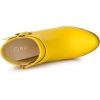 imageAllegra K Womens Round Toe Circle Buckle Chunky Heels Ankle BootsYellow