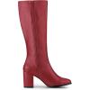 imageAllegra K Womens Round Toe Zip Block Heels Knee High BootsRed
