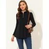 imageAllegra K Womens Swing Blouse Mock Neck Long Sleeve Zip Up Tunic TopBlack